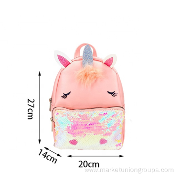 PU Sequin School Cute Cartoon Unicorn Kids Backpack